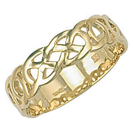 9ct Yellow Gold Light Weight Celtic Ring - FJewellery