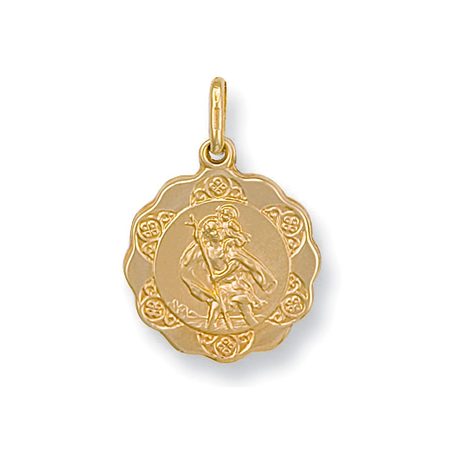 9ct Yellow Gold Light-Weight St Christopher Pendant - FJewellery
