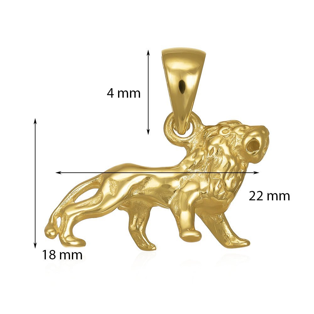 9ct yellow gold Lion Pendants PD60-9-19-13 - FJewellery