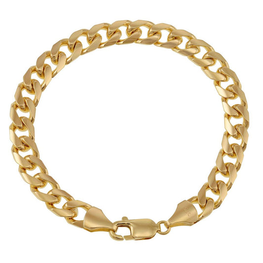 9ct Yellow Gold Miami Link Bracelet DSHCN0579-8" - FJewellery