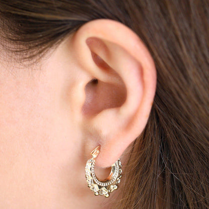 9ct Yellow Gold Mini Creole Hoop Earrings - FJewellery