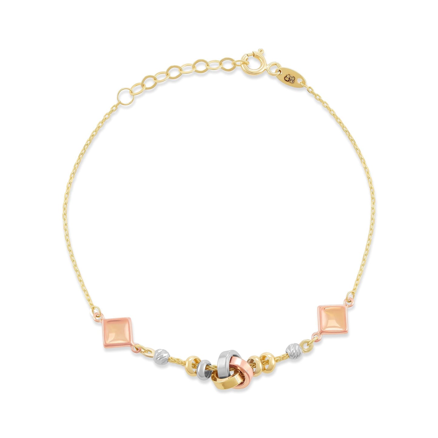9ct Yellow Gold Mixed Colour Unique Bracelet - FJewellery