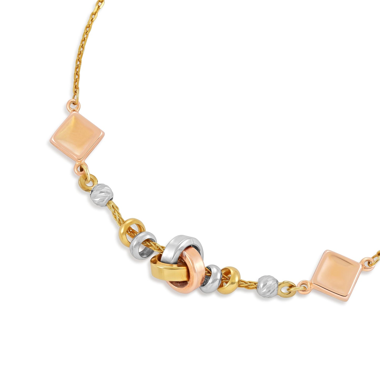 9ct Yellow Gold Mixed Colour Unique Bracelet - FJewellery