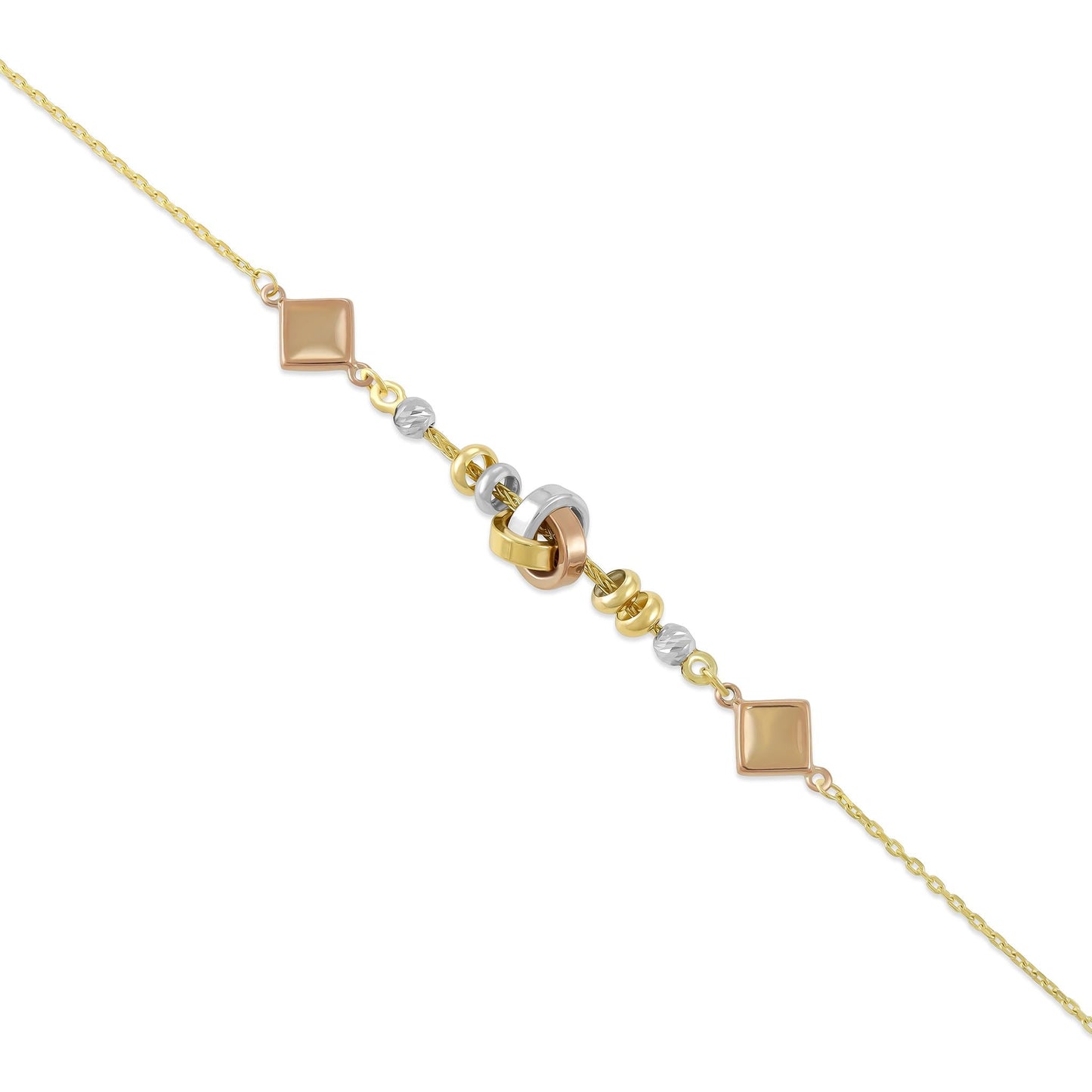 9ct Yellow Gold Mixed Colour Unique Bracelet - FJewellery
