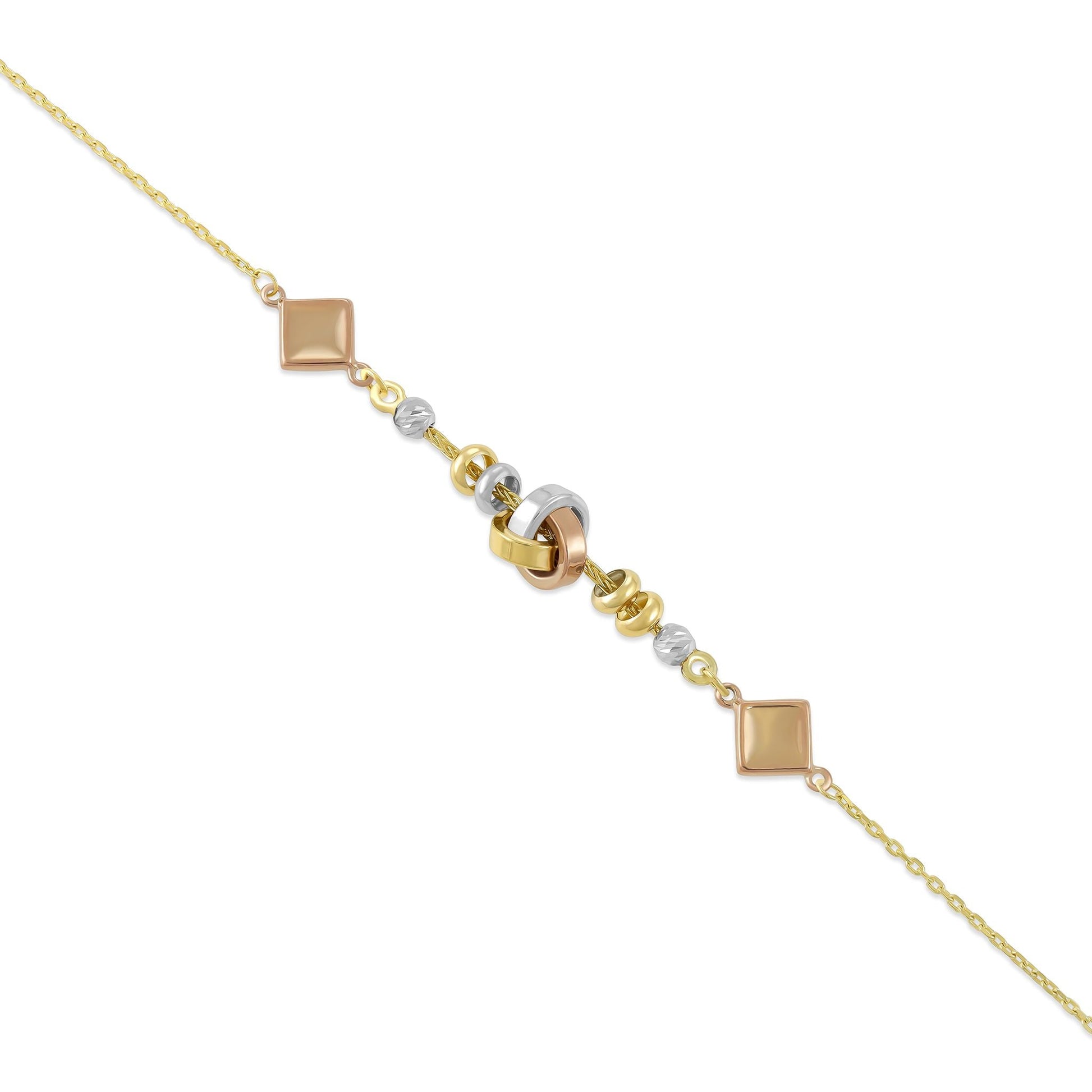 9ct Yellow Gold Mixed Colour Unique Bracelet - FJewellery