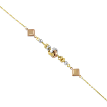 9ct Yellow Gold Mixed Colour Unique Bracelet - FJewellery