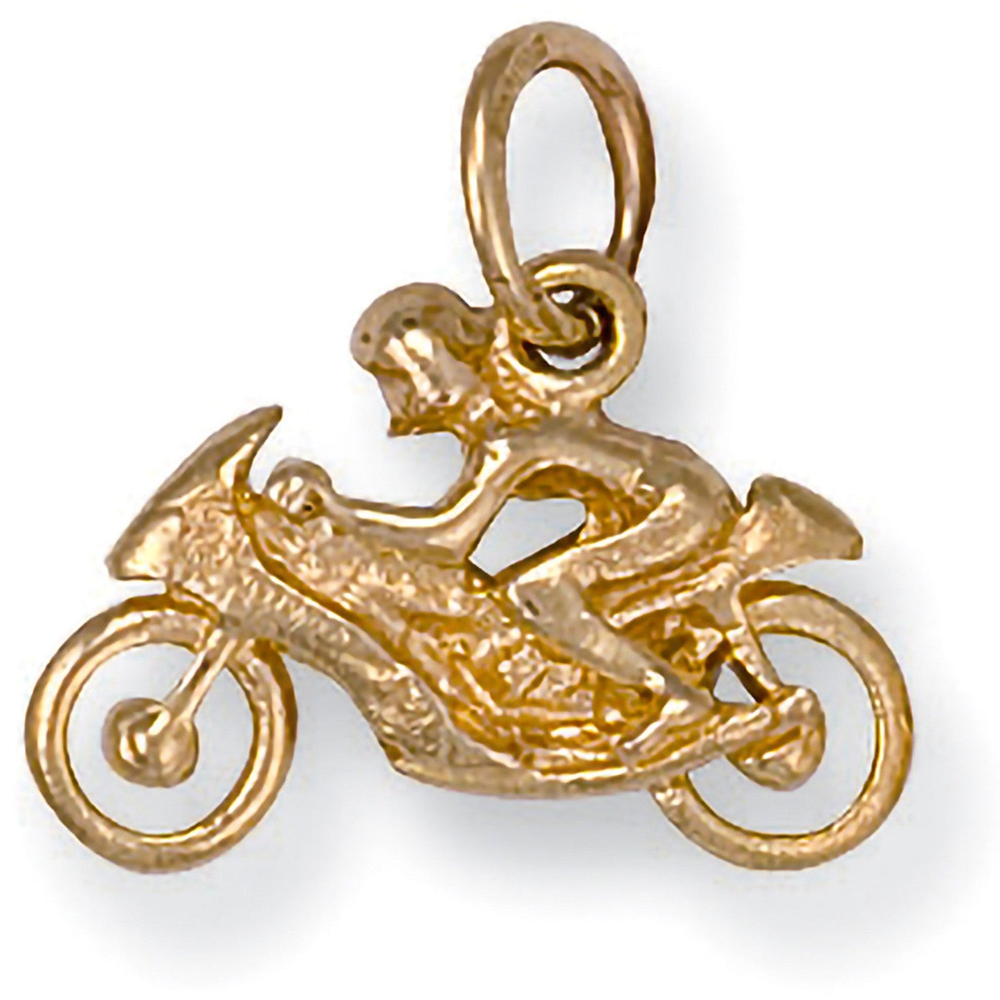 9ct Yellow Gold Motorbike Pendant - FJewellery