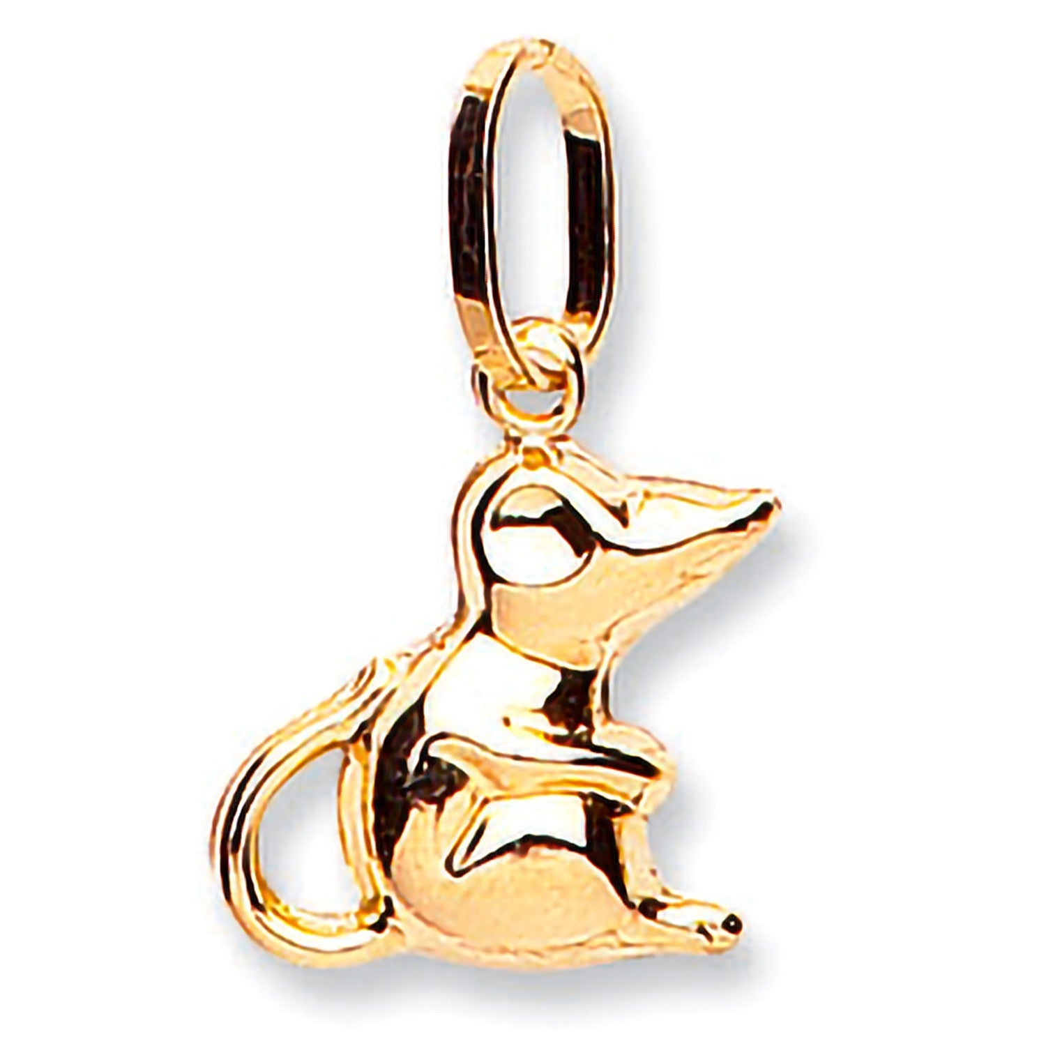9ct Yellow Gold Mouse Pendant - FJewellery
