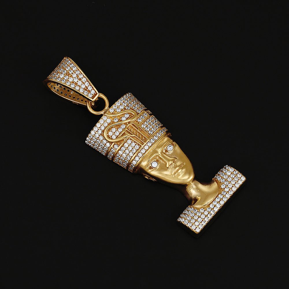 9ct Yellow Gold Nefertiti Cubic zirconia Pendant - FJewellery