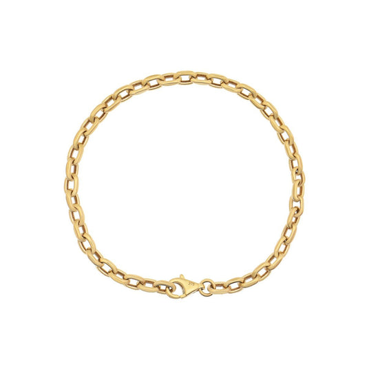 9ct Yellow Gold Oval Belcher bracelet 4mm - FJewellery