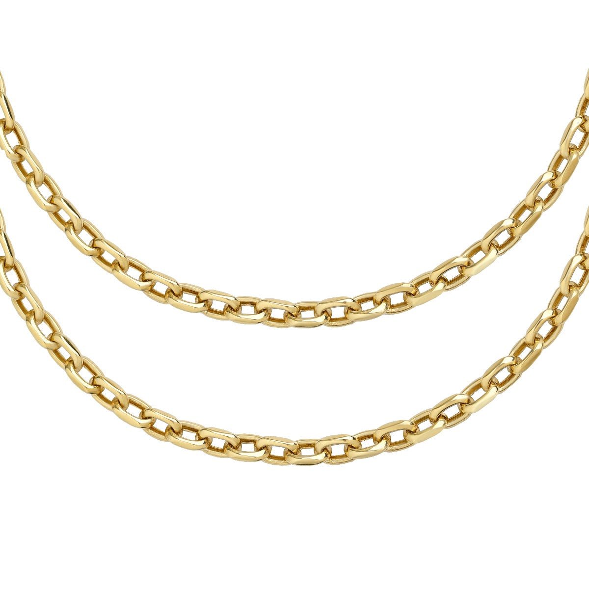 9ct Yellow Gold Oval Belcher Chain 4.5mm 22001 N - C - FJewellery