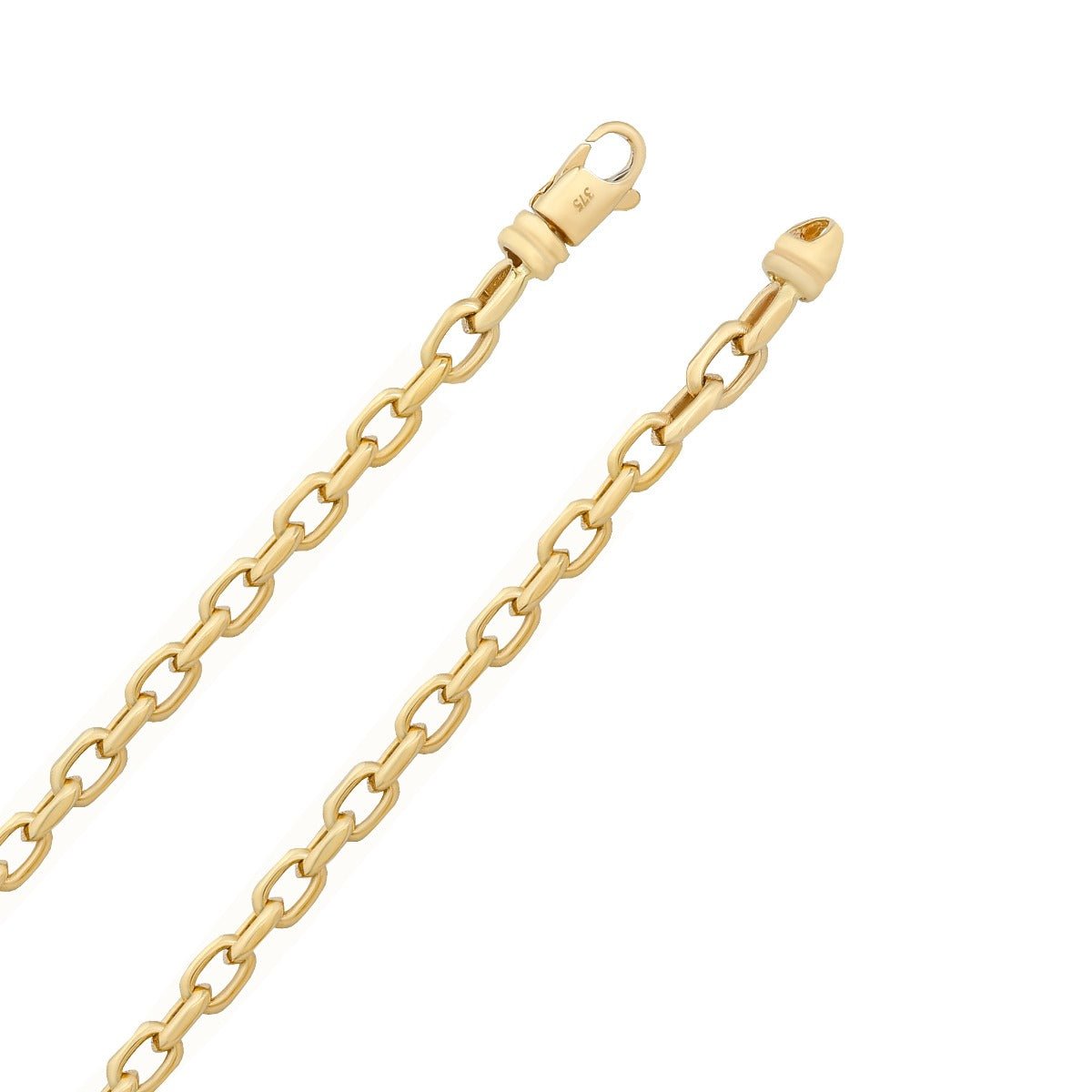 9ct Yellow Gold Oval Belcher Chain 4.5mm 22001 N - C - FJewellery