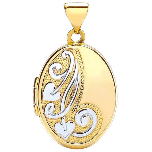 9ct Yellow Gold Oval Shaped Locket - FJewellery