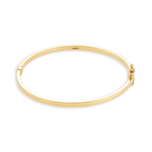 9ct Yellow Gold Plain Bangle - FJewellery