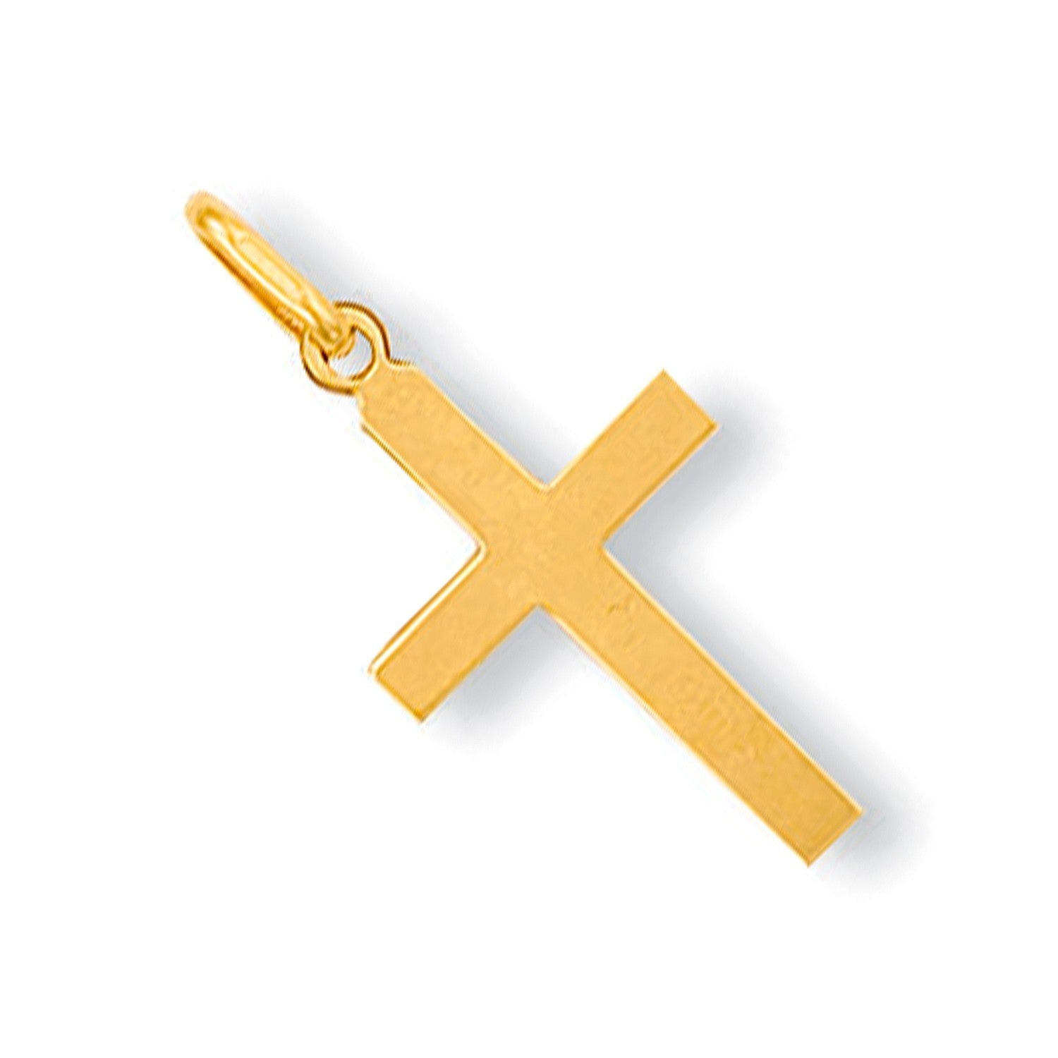 9ct Yellow Gold Plain Bold Cross - FJewellery