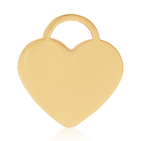 9ct Yellow Gold Plain Heart Pendant 15.4mm - FJewellery