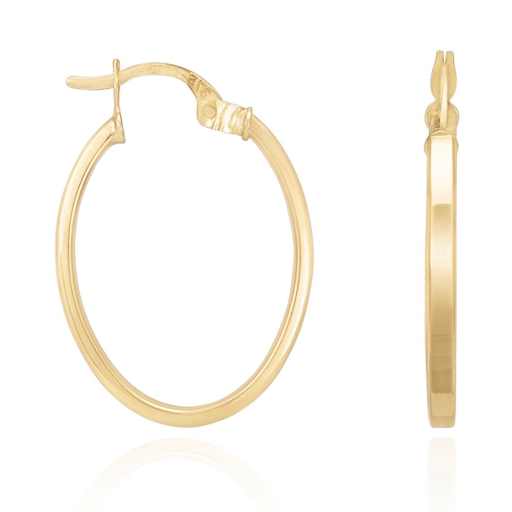 9ct Yellow Gold plain Hoop Earrings ERV0529L - FJewellery