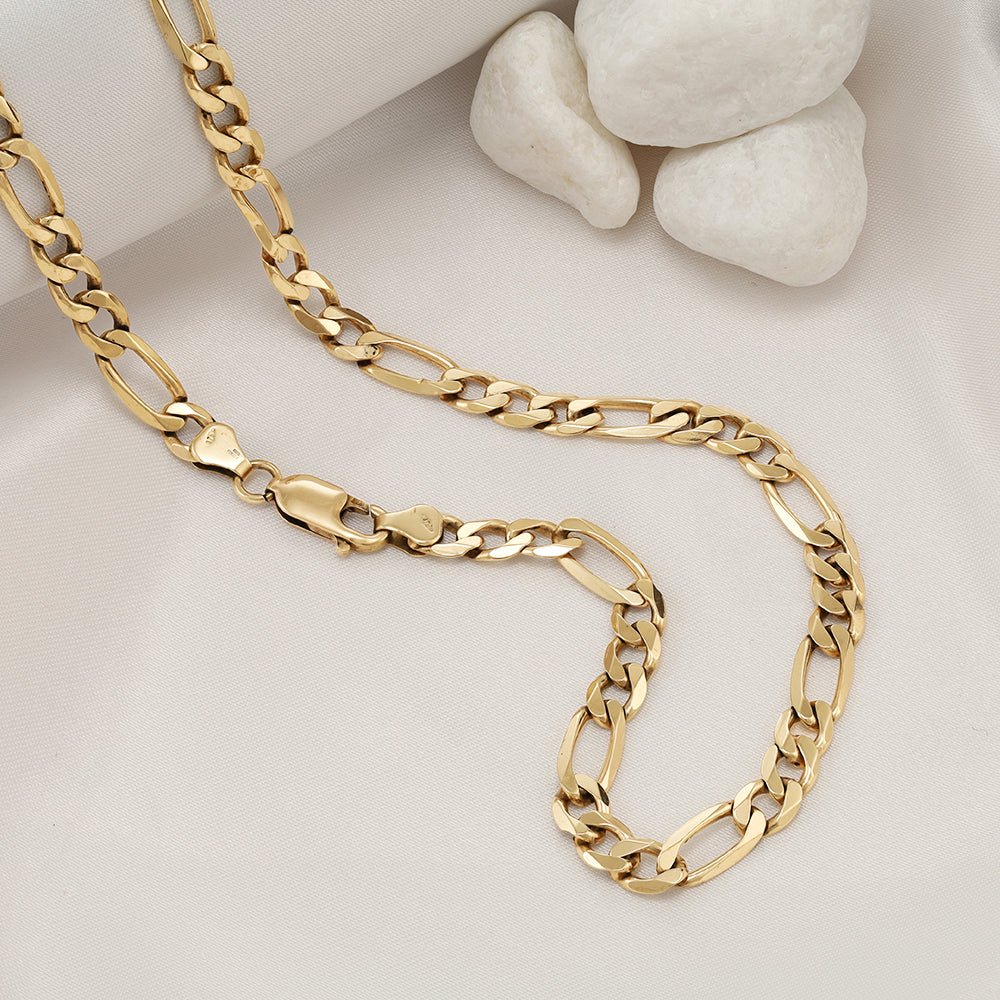 9ct yellow gold Pre-owned Figaro chain 6153 - FJewellery