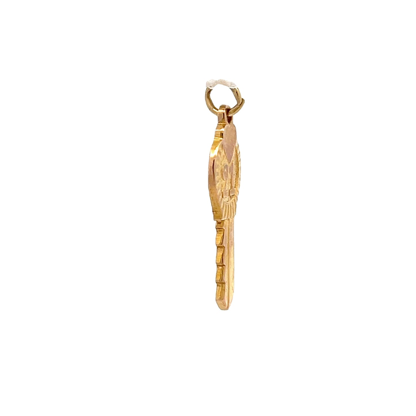9ct yellow gold pre - owned KEY pendant 05002003 - FJewellery