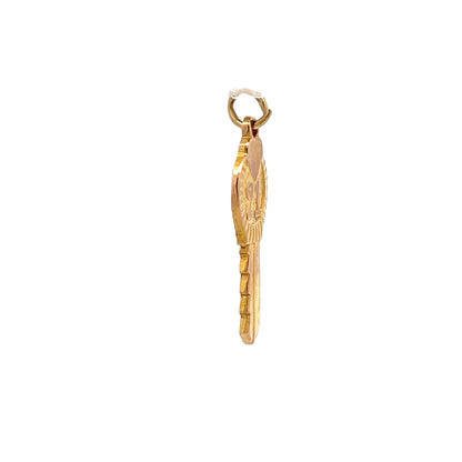 9ct yellow gold pre - owned KEY pendant 05002003 - FJewellery