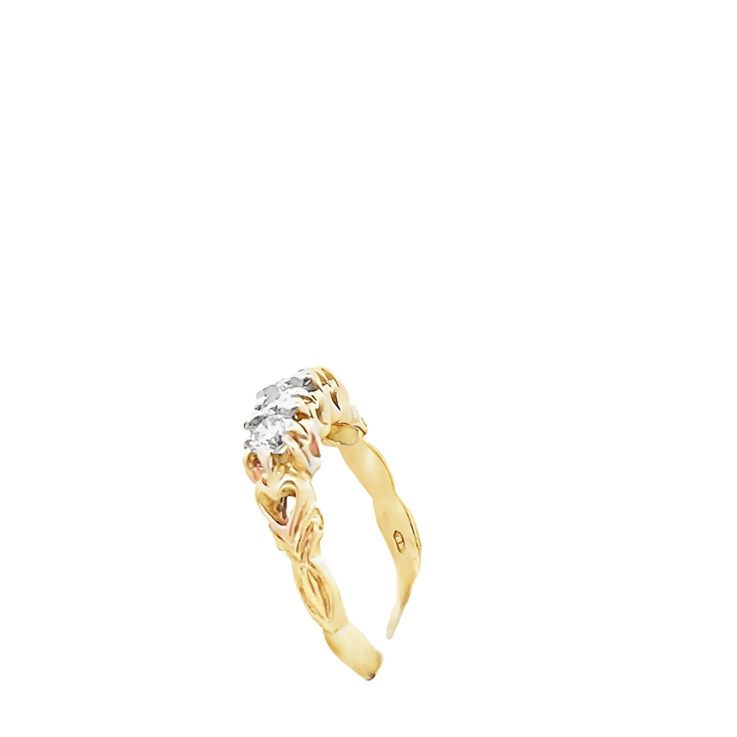 9ct yellow gold pre - owned ring with stones 08001143 - FJewellery