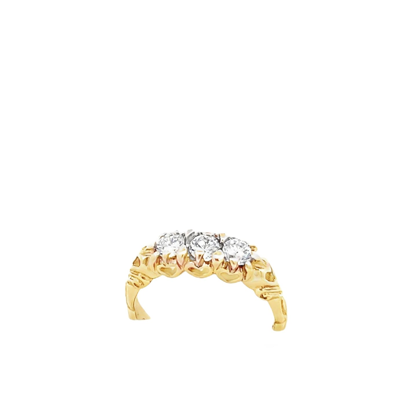 9ct yellow gold pre - owned ring with stones 08001143 - FJewellery