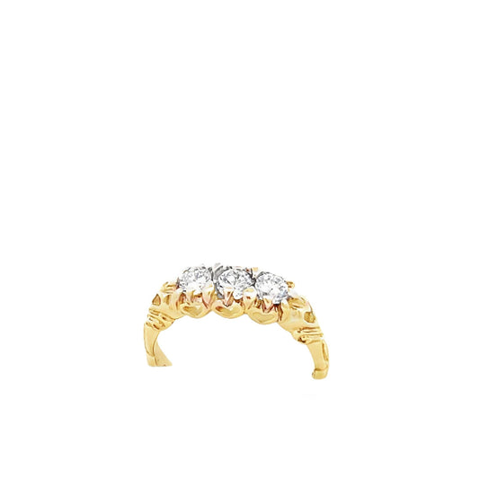 9ct yellow gold pre - owned ring with stones 08001143 - FJewellery