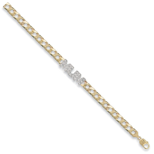 9ct Yellow Gold Prince Of Wales Bracelet 7mm - FJewellery