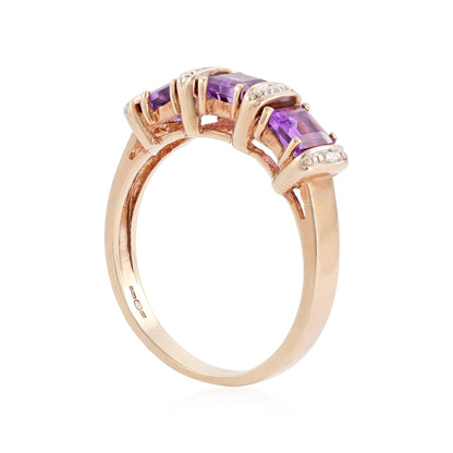 9ct yellow gold ring with gemstones 02026876 - FJewellery