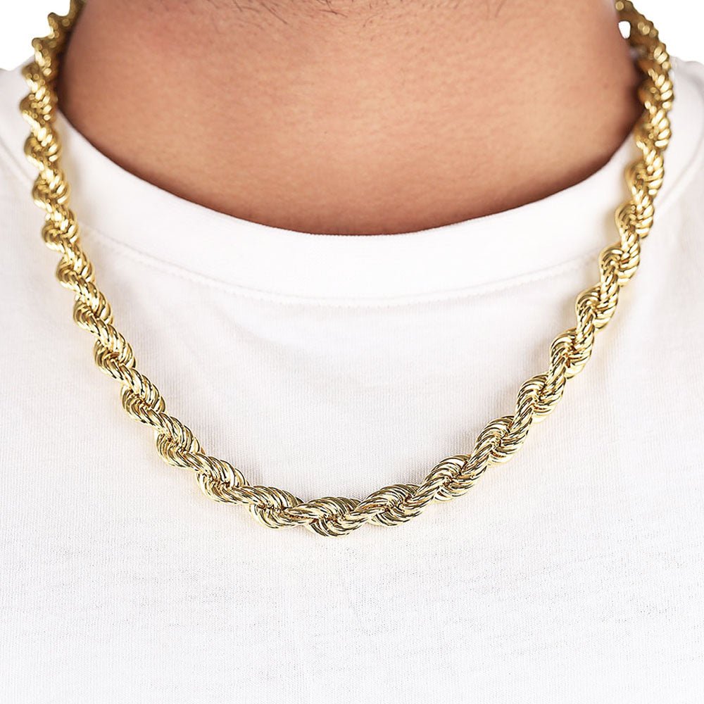 9ct Yellow Gold Rope Chain 9mm - FJewellery