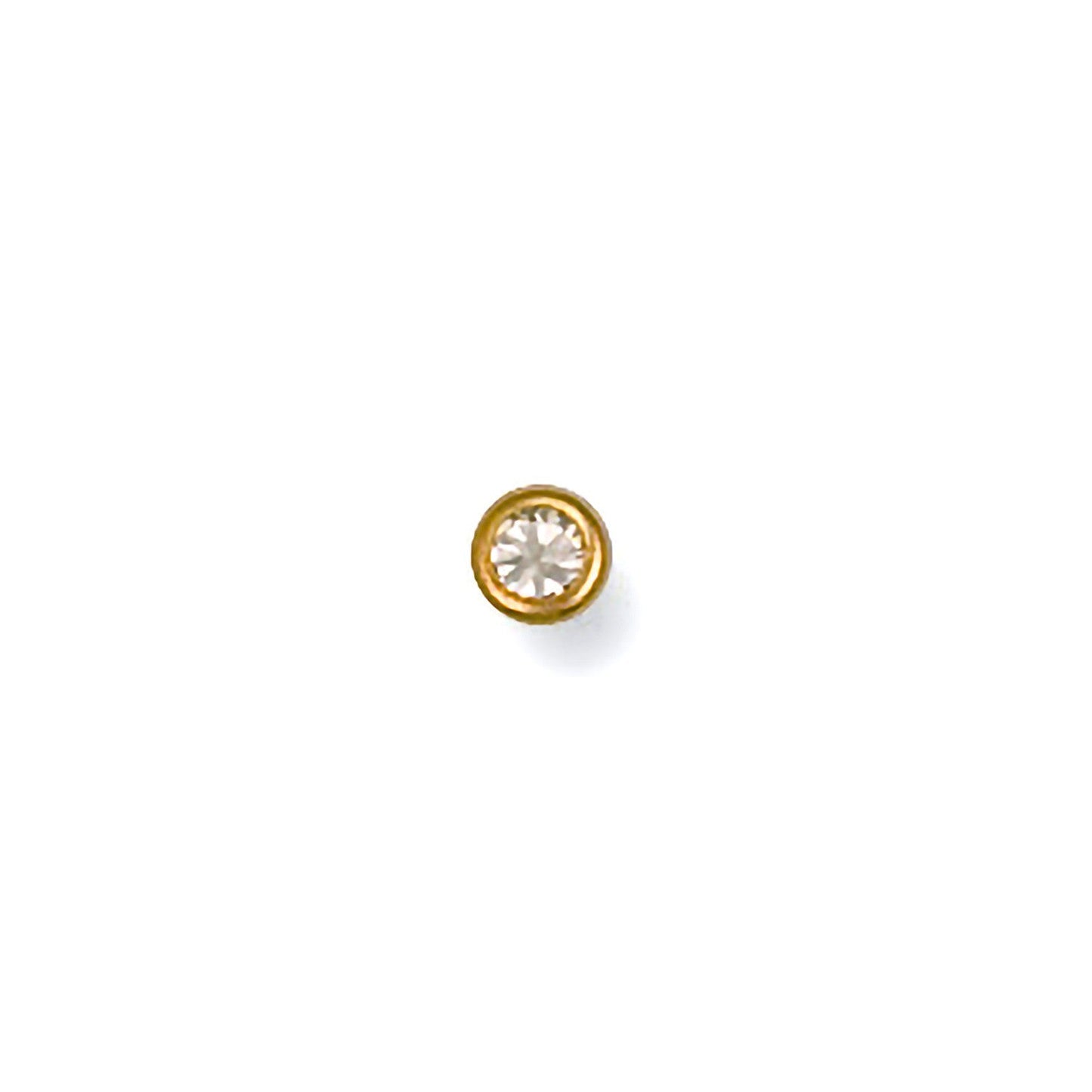 9ct Yellow Gold Rubover Set Cz Nose Stud - FJewellery