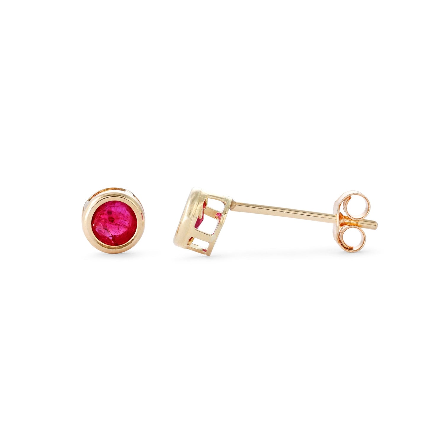 9ct Yellow Gold Ruby Stud Earrings 3.8mm 106762 - FJewellery