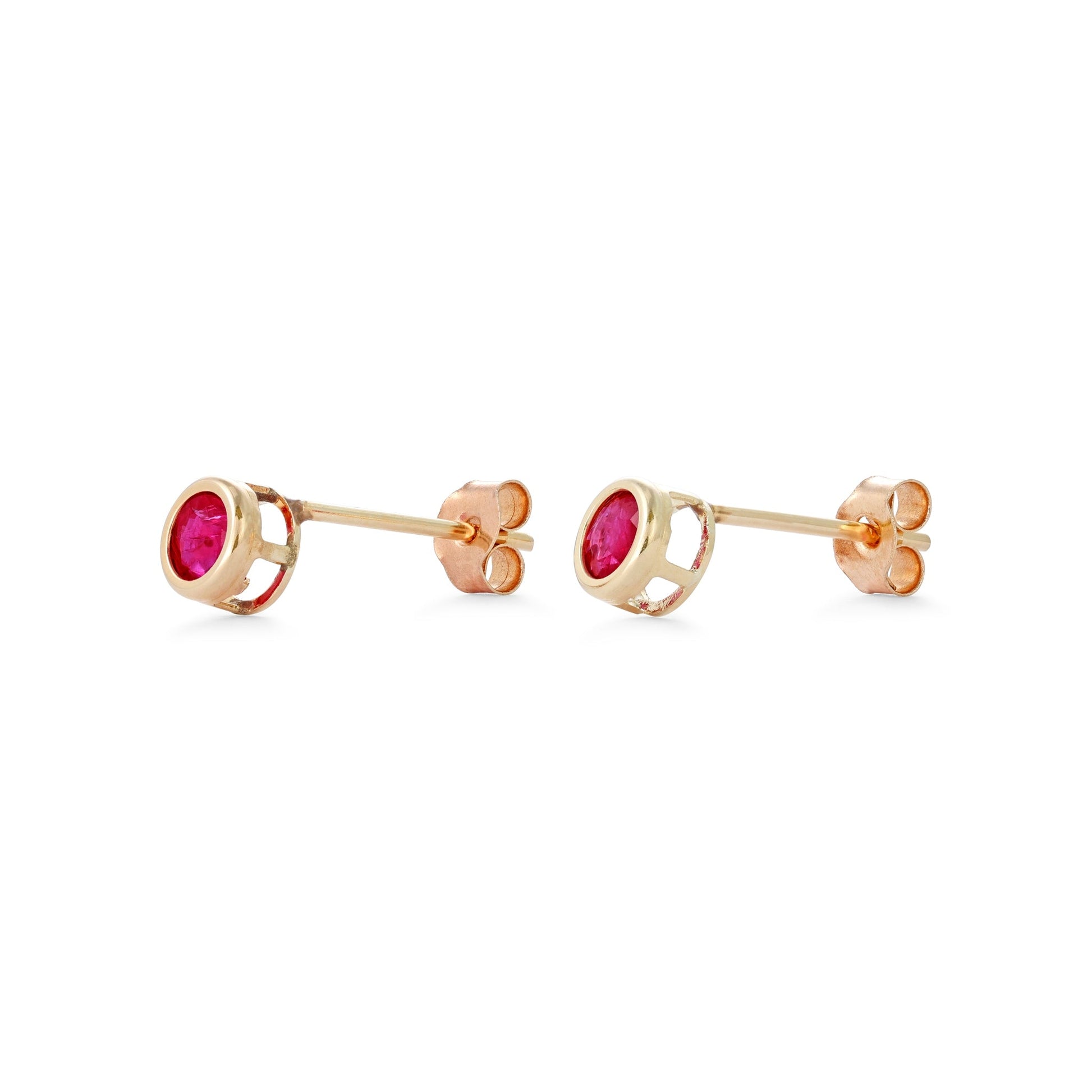 9ct Yellow Gold Ruby Stud Earrings 3.8mm 106762 - FJewellery