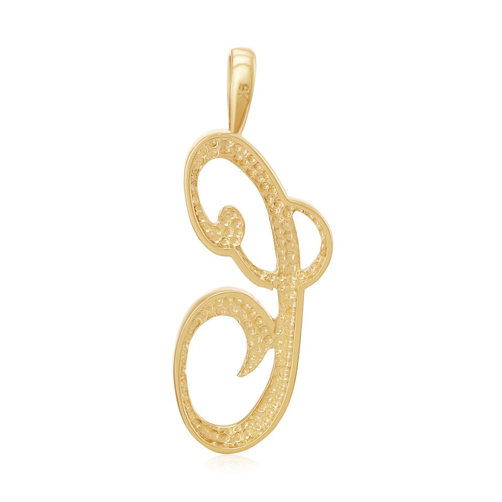 9ct Yellow Gold Script Initial Pendant C - FJewellery