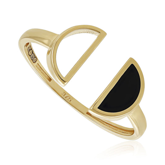 9ct Yellow Gold Semi Circle Ring RN9005 - FJewellery