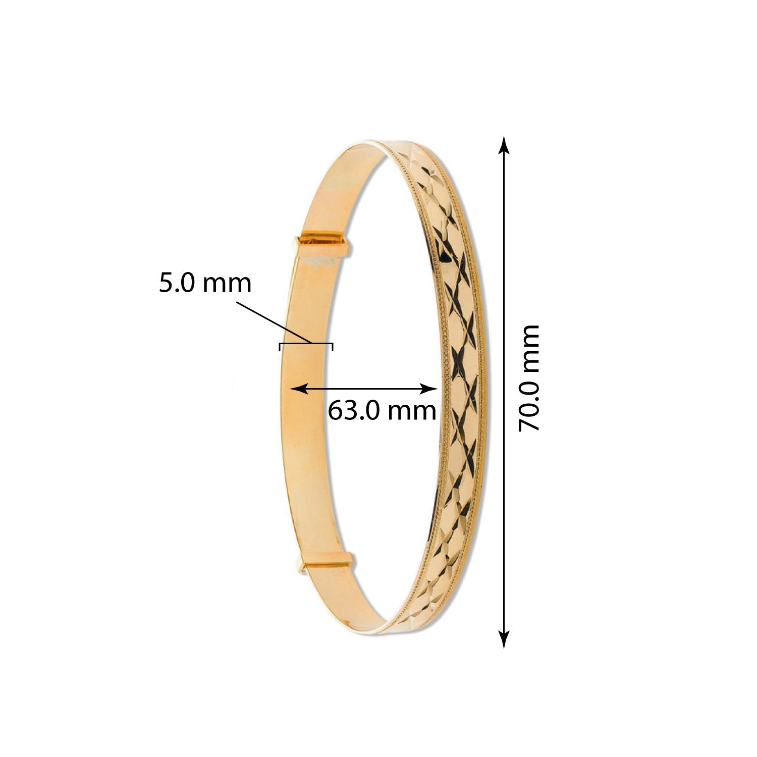 9ct Yellow Gold Slave Bangle 5.mm - FJewellery