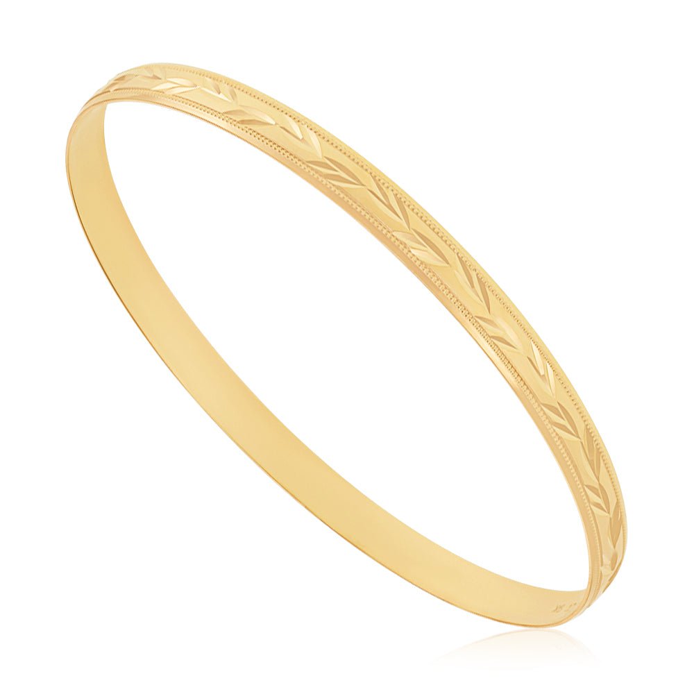 9ct Yellow Gold Slave Bangle 5mm - FJewellery