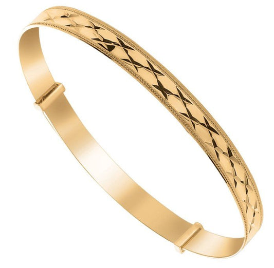 9ct Yellow Gold Slave Bangle 5.mm - FJewellery