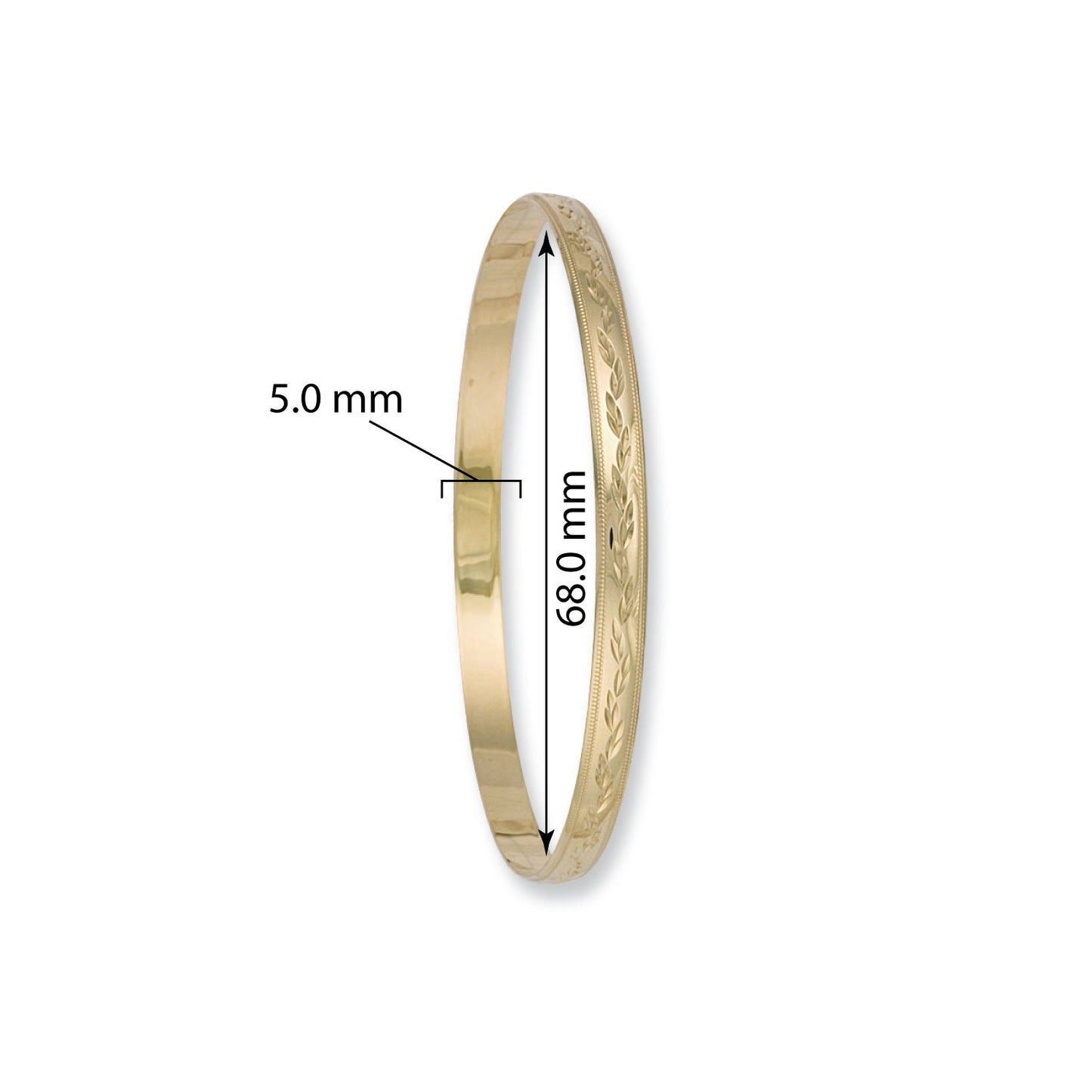 9ct Yellow Gold Slave Bangle 5mm - FJewellery
