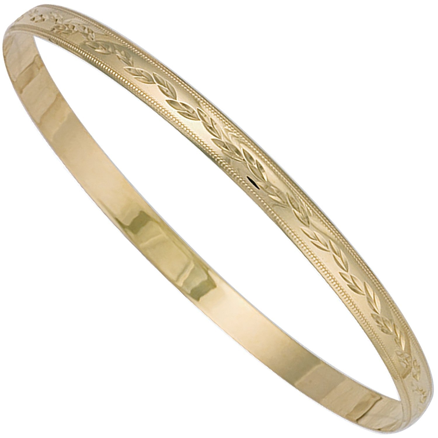 9ct Yellow Gold Slave Bangle 5mm - FJewellery