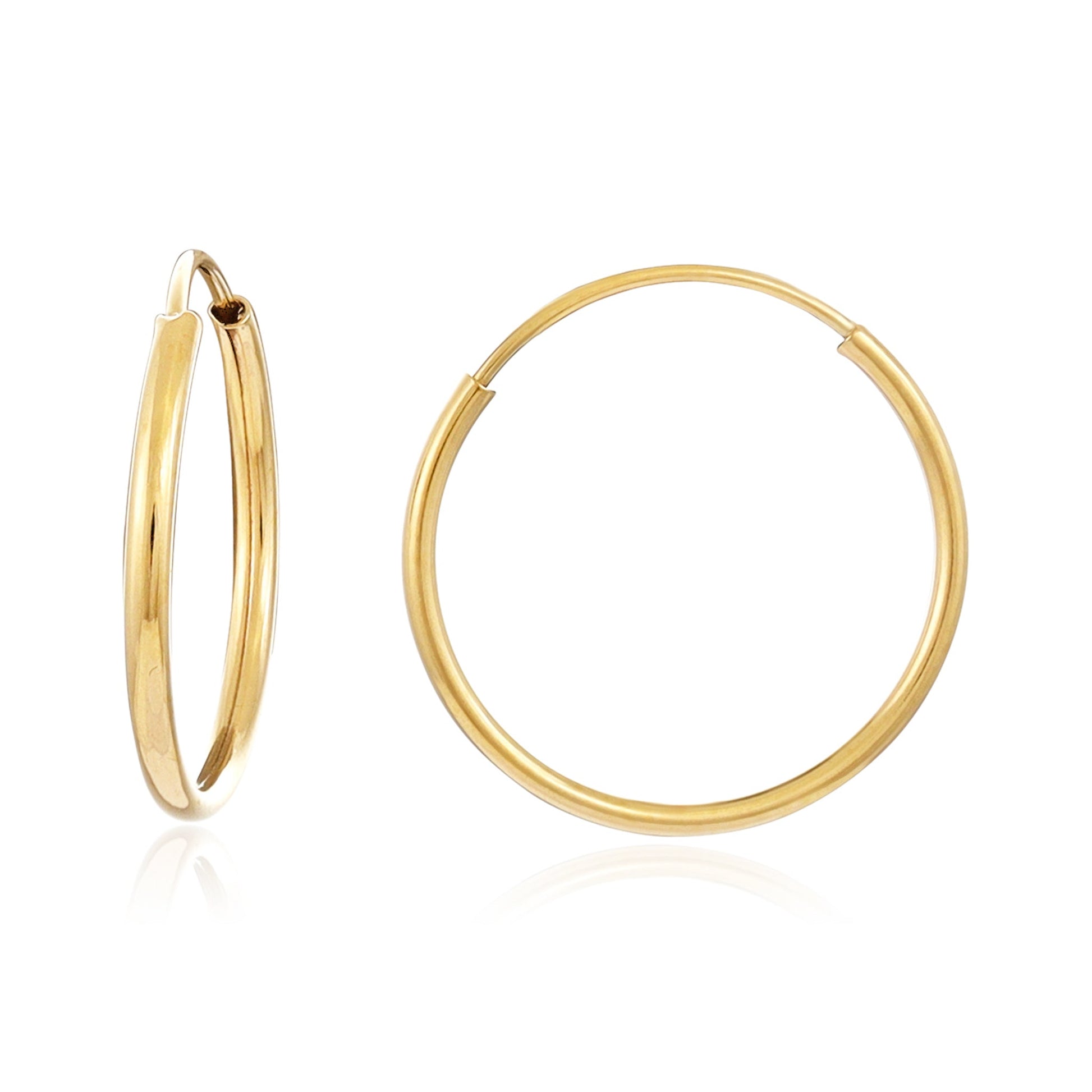 9ct Yellow Gold Sleepers Earrings 15mm 106082 - FJewellery