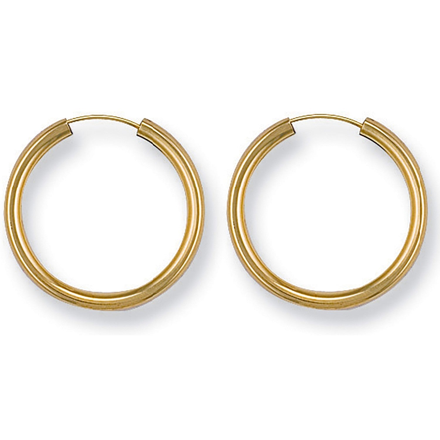 9ct Yellow Gold Sleepers Earrings 20mm - FJewellery