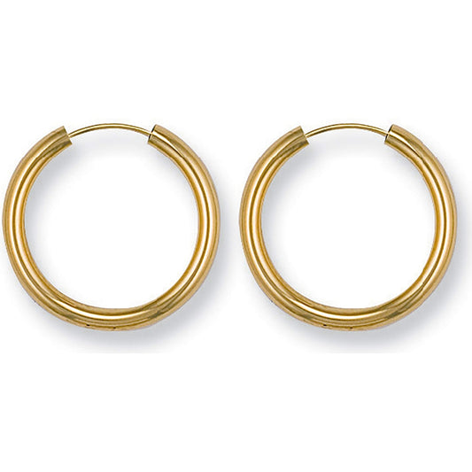 9ct Yellow Gold Sleepers Earrings 22.5mm - FJewellery