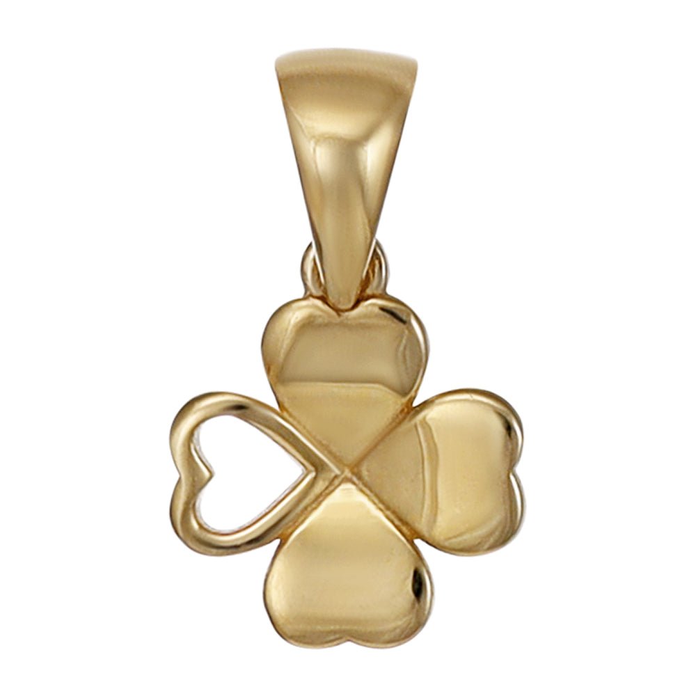 9ct yellow gold Solid Clover Pendants PD60-9-36-18 - FJewellery
