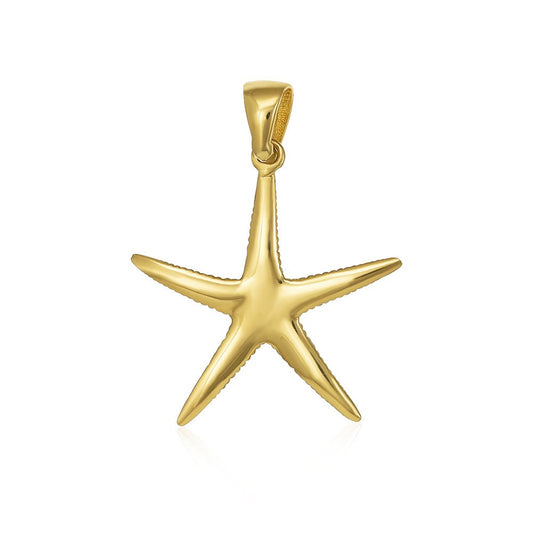 9ct yellow gold Solid Sea star Pendants PD60-9-43-16 - FJewellery