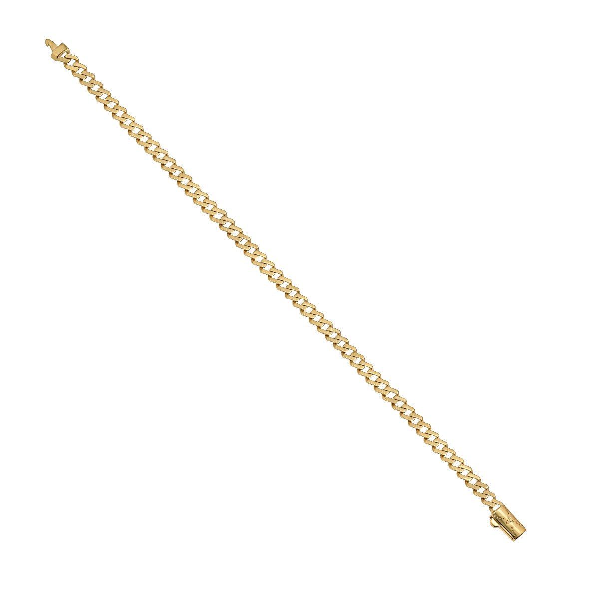 9ct Yellow Gold Square Curb Bracelet 5mm 2017011 - FJewellery