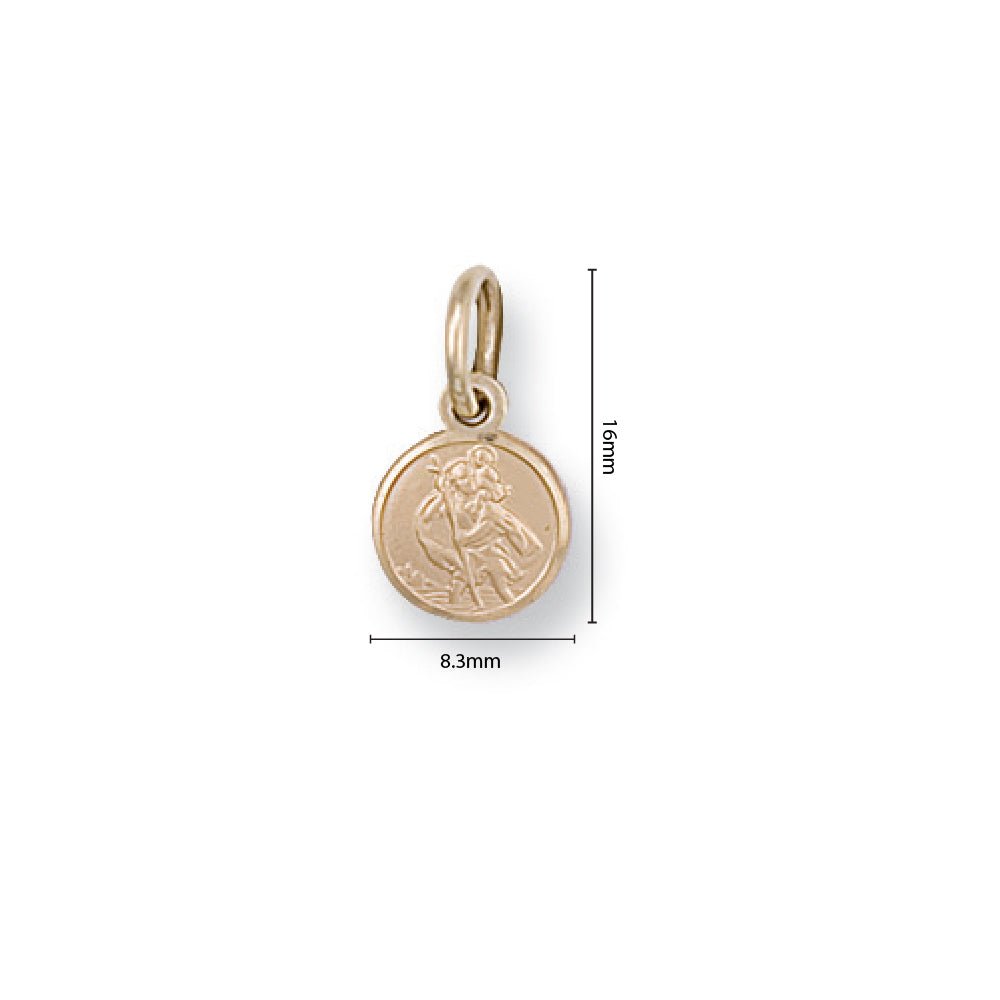9ct Yellow Gold St Christopher Disc Pendant - FJewellery
