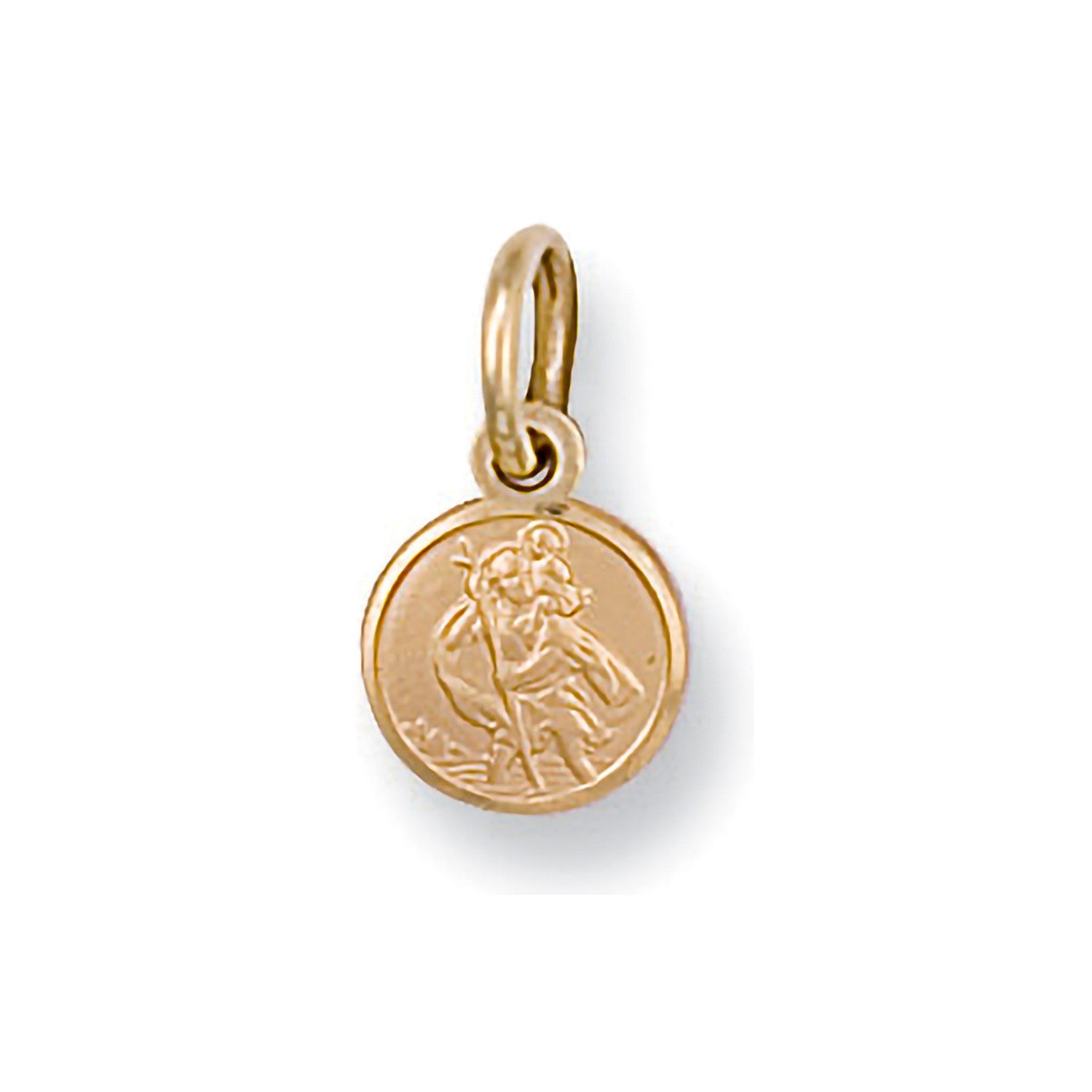 9ct Yellow Gold St Christopher Disc Pendant - FJewellery
