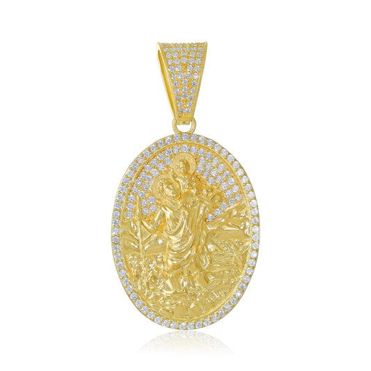9ct Yellow Gold St Christopher Pendant - FJewellery