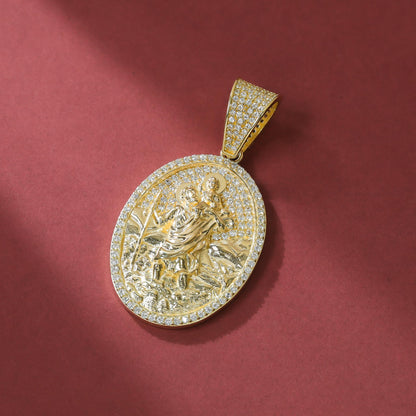 9ct Yellow Gold St Christopher Pendant - FJewellery